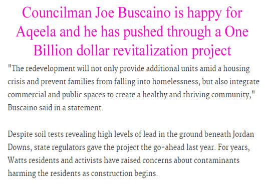 this is aqeela's page for his restaurant featuring maxine waters and joe buscaino